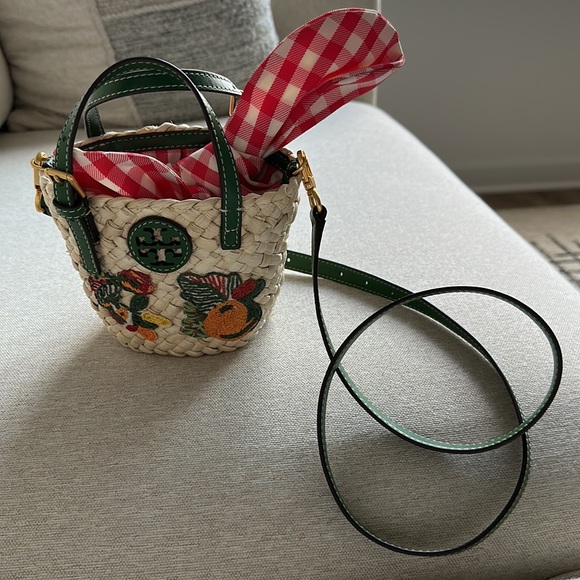 Tory Burch Emerson Embroidered Straw Bag - Picture 5 of 6